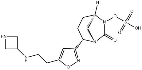 (1R,2S,5R)-2-[5-[2-(3-Azetidinylamino)ethyl]-3-isoxazolyl]-7-oxo-1,6-diazabicyclo[3.2.1]oct-6-yl hydrogen sulfate Structure