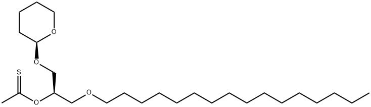 (R)-1-O-hexadecyl-3-O-tetrahydropyranyl-2-thioacetyl-2-desoxyglycerol Structure