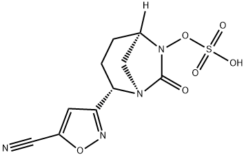 (1R,2S,5R)-2-(5-Cyano-3-isoxazolyl)-7-oxo-1,6-diazabicyclo[3.2.1]oct-6-yl hydrogen sulfate Structure