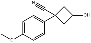 Cyclobutanecarbonitrile, 3-hydroxy-1-(4-methoxyphenyl)- Structure