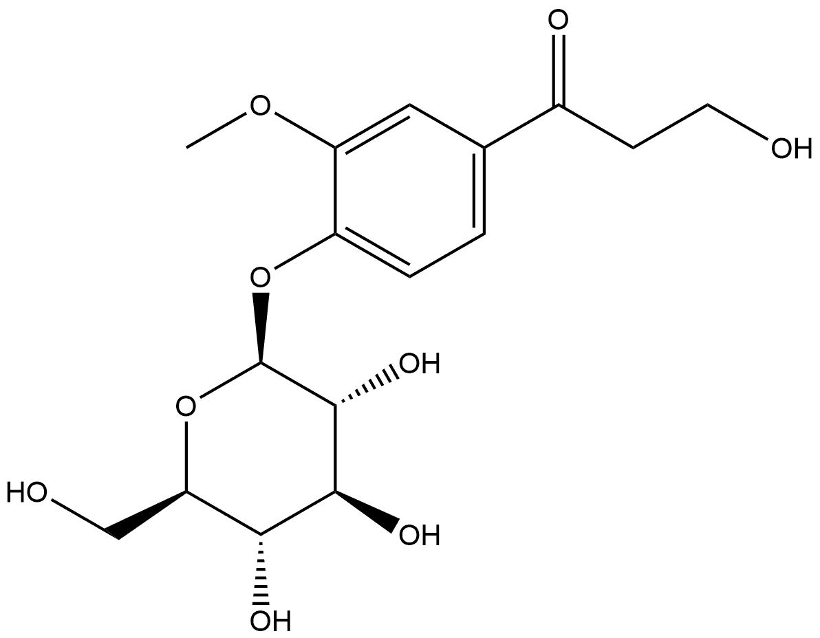 1-Propanone, 1-[4-(β-D-glucopyranosyloxy)-3-methoxyphenyl]-3-hydroxy- Structure