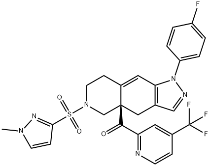 [(4aR)-1-(4-Fluorophenyl)-1,4,5,6,7,8-hexahydro-6-[(1-methyl-1H-pyrazol-3-yl)sulfonyl]-4aH-pyrazolo[3,4-g]isoquinolin-4a-yl][4-(trifluoromethyl)-2-pyridinyl]methanone Structure