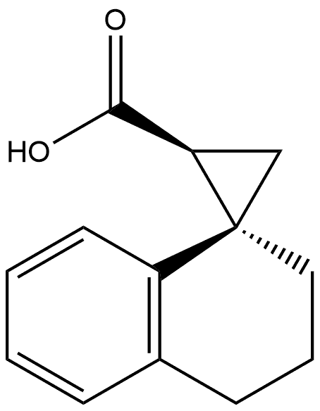 rel-(1R,2S)-3′,4′-Dihydrospiro[cyclopropane-1,1′(2′H)-naphthalene]-2-carboxylic acid Structure