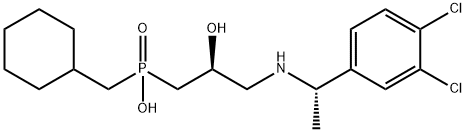 Phosphinic acid, P-(cyclohexylmethyl)-P-[(2S)-3-[[(1S)-1-(3,4-dichlorophenyl)ethyl]amino]-2-hydroxypropyl]- Structure