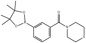 Methanone, [3-(4,4,5,5-tetramethyl-1,3,2-dioxaborolan-2-yl)phenyl]-4-thiomorpholinyl- Structure