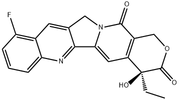 (S)-4-ethyl-10-fluoro-4-hydroxy-1,12-dihydro-14H-pyrano[3',4':6,7]indolizino[1,2-b]quinoline-3,14(4H)-dione Structure