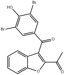 Ethanone, 1-[3-(3,5-dibromo-4-hydroxybenzoyl)-2-benzofuranyl]- Structure