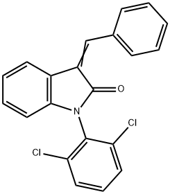 1-(2,6-Dichlorophenyl)-1,3-dihydro-3-(phenylmethylene)-2H-indol-2-one Structure