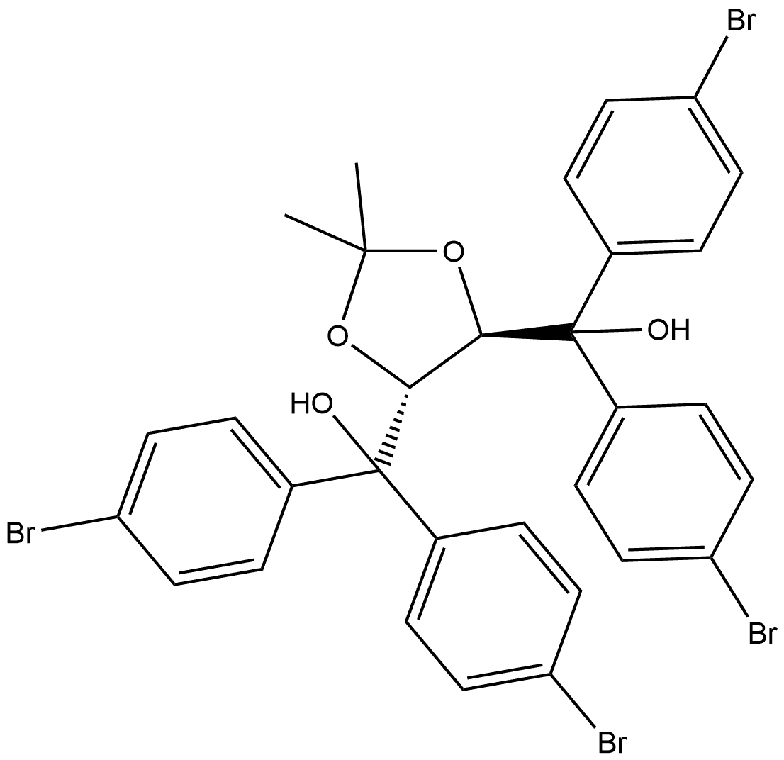1,3-Dioxolane-4,5-dimethanol, α,α,α',α'-tetrakis(4-bromophenyl)-2,2-dimethyl-, (4R-trans)- (9CI) Structure