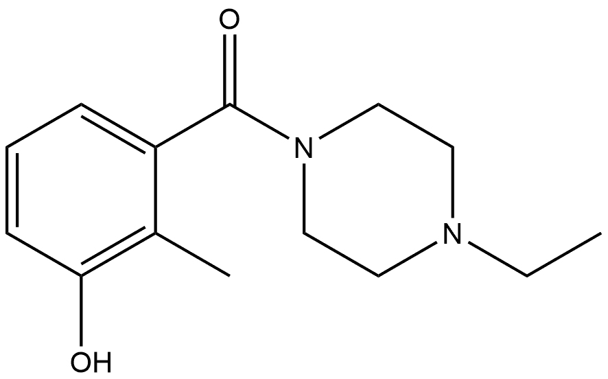 (4-Ethyl-1-piperazinyl)(3-hydroxy-2-methylphenyl)methanone Structure