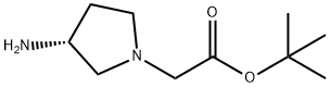1-Pyrrolidineacetic acid, 3-amino-, 1,1-dimethylethyl ester, (3R)- Structure
