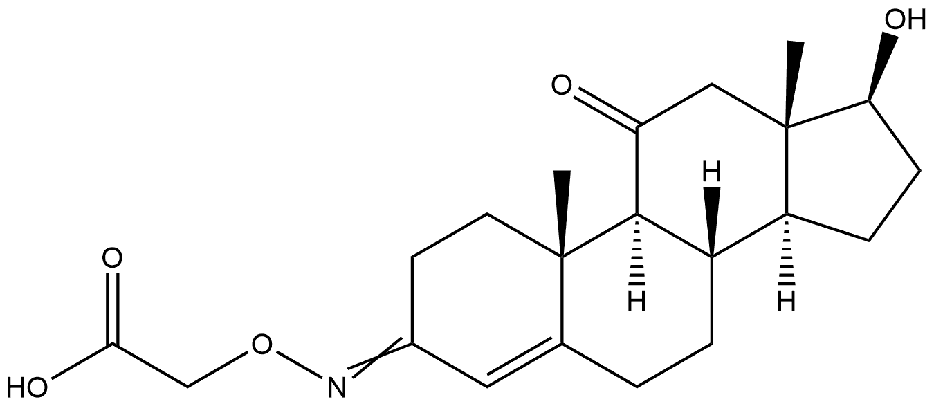 Acetic acid, [[[(17β)-17-hydroxy-11-oxoandrost-4-en-3-ylidene]amino]oxy]- (9CI) Structure