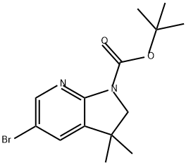 1H-Pyrrolo[2,3-b]pyridine-1-carboxylic acid, 5-bromo-2,3-dihydro-3,3-dimethyl-, 1,1-dimethylethyl ester Structure