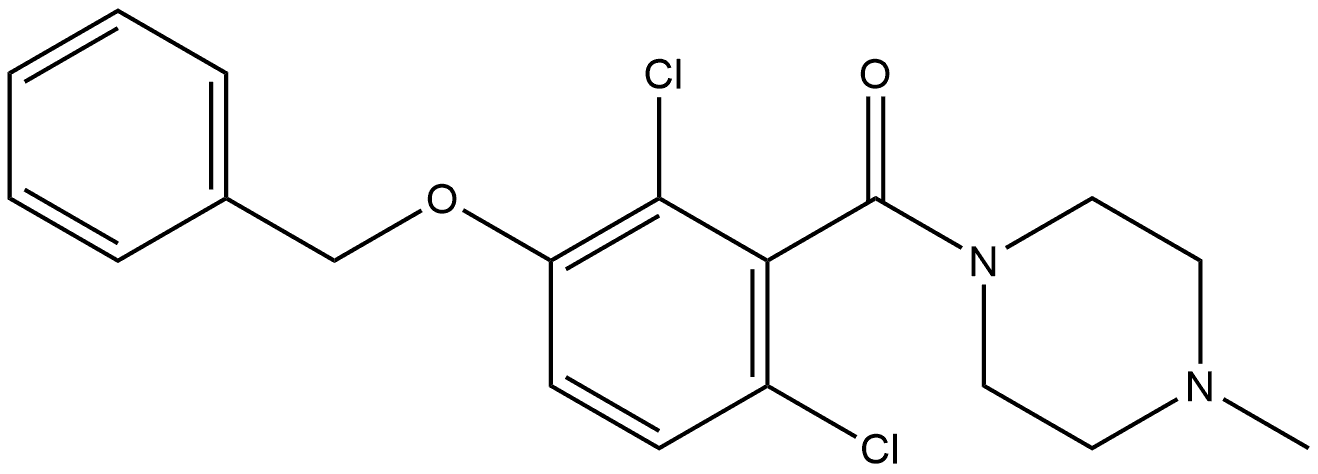 2,6-Dichloro-3-(phenylmethoxy)phenyl](4-methyl-1-piperazinyl)methanone Structure