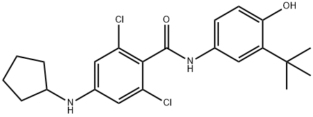 Benzamide, 2,6-dichloro-4-(cyclopentylamino)-N-[3-(1,1-dimethylethyl)-4-hydroxyphenyl]- Structure