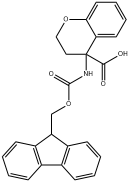 4-({[(9H-fluoren-9-yl)methoxy]carbonyl}amino)-3, 4-dihydro-2H-1-benzopyran-4-carboxylic acid Structure