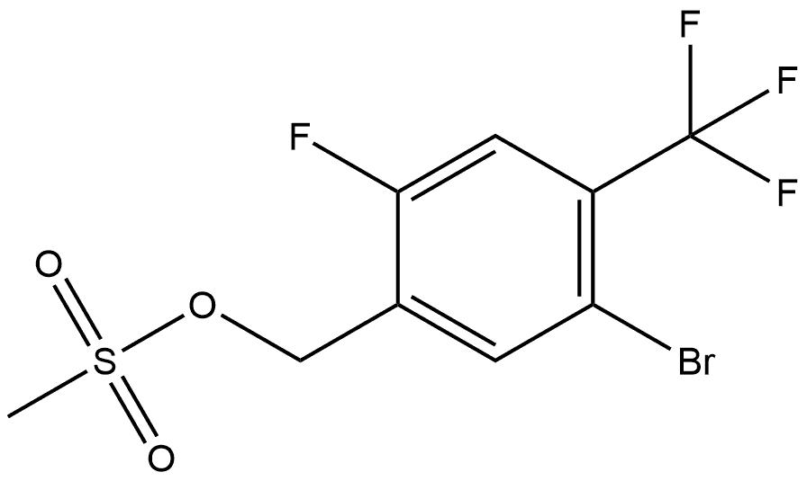 Benzenemethanol, 5-bromo-2-fluoro-4-(trifluoromethyl)-, 1-methanesulfonate Structure