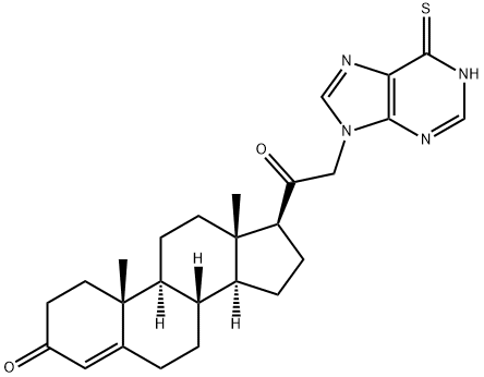 Pregn-4-ene-3,20-dione, 21-(1,6-dihydro-6-thioxo-9H-purin-9-yl)- Structure