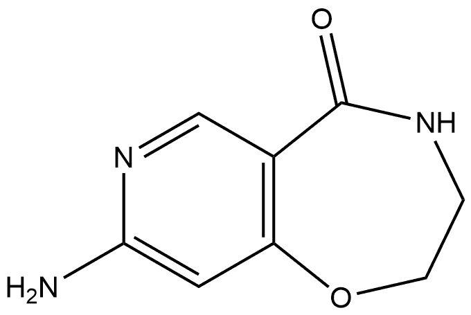Pyrido[3,4-f]-1,4-oxazepin-5(2H)-one, 8-amino-3,4-dihydro- Structure