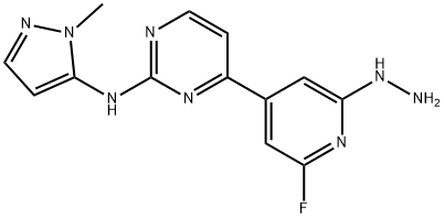 4-(2-Fluoro-6-hydrazinyl-4-pyridinyl)-N-(1-methyl-1H-pyrazol-5-yl)-2-pyrimidinamine Structure