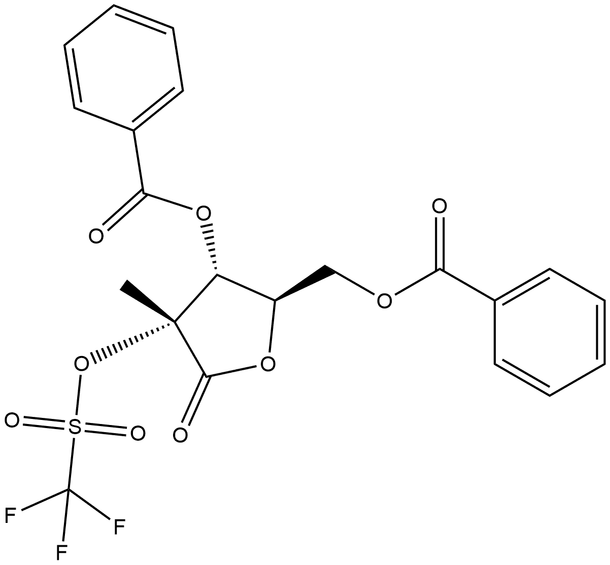 D-Ribonic acid, 2-C-methyl-, γ-lactone, 3,5-dibenzoate 2-(1,1,1-trifluoromethanesulfonate) Structure