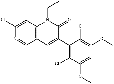 1,6-Naphthyridin-2(1H)-one, 7-chloro-3-(2,6-dichloro-3,5-dimethoxyphenyl)-1-ethyl- Structure
