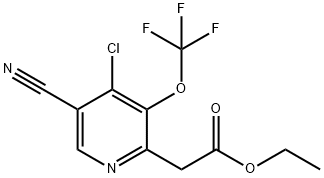 Ethyl 4-chloro-5-cyano-3-(trifluoromethoxy)pyridine-2-acetate Structure