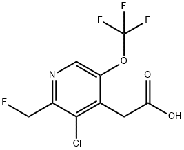 3-Chloro-2-(fluoromethyl)-5-(trifluoromethoxy)pyridine-4-acetic acid Structure