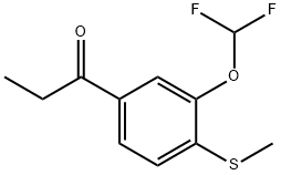 1-(3-(Difluoromethoxy)-4-(methylthio)phenyl)propan-1-one Structure