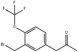 1-(3-(Bromomethyl)-4-(trifluoromethylthio)phenyl)propan-2-one Structure