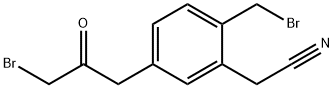 5-(3-Bromo-2-oxopropyl)-2-(bromomethyl)phenylacetonitrile Structure