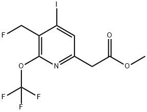 Methyl 3-(fluoromethyl)-4-iodo-2-(trifluoromethoxy)pyridine-6-acetate Structure