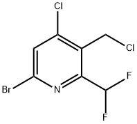 6-Bromo-4-chloro-3-(chloromethyl)-2-(difluoromethyl)pyridine Structure