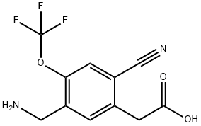 5-Aminomethyl-2-cyano-4-(trifluoromethoxy)phenylacetic acid Structure