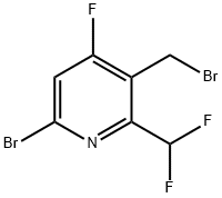 6-Bromo-3-(bromomethyl)-2-(difluoromethyl)-4-fluoropyridine Structure