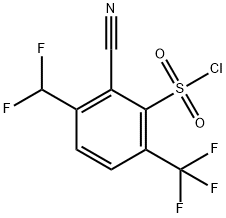 2-Cyano-3-difluoromethyl-6-(trifluoromethyl)benzenesulfonylchloride Structure