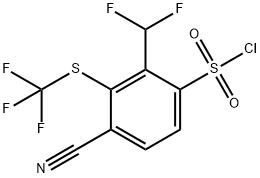 4-Cyano-2-difluoromethyl-3-(trifluoromethylthio)benzenesulfonyl chloride Structure