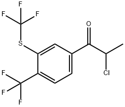2-Chloro-1-(4-(trifluoromethyl)-3-(trifluoromethylthio)phenyl)propan-1-one Structure