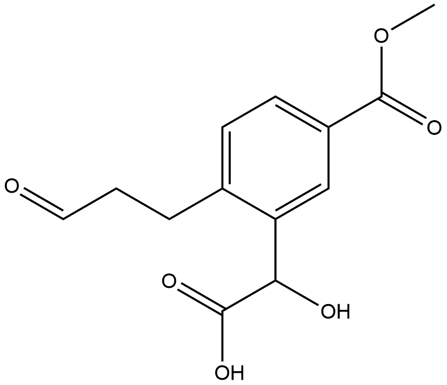 Methyl 3-(carboxy(hydroxy)methyl)-4-(3-oxopropyl)benzoate Structure