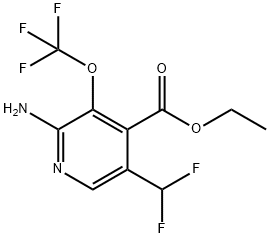 Ethyl 2-amino-5-(difluoromethyl)-3-(trifluoromethoxy)pyridine-4-carboxylate Structure