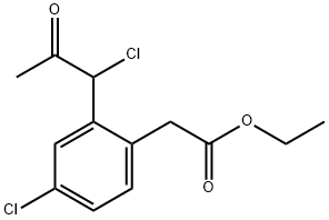 Ethyl 4-chloro-2-(1-chloro-2-oxopropyl)phenylacetate Structure