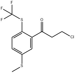 3-Chloro-1-(5-(methylthio)-2-(trifluoromethylthio)phenyl)propan-1-one Structure