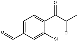 4-(2-Chloropropanoyl)-3-mercaptobenzaldehyde Structure