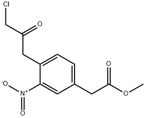 Methyl 4-(3-chloro-2-oxopropyl)-3-nitrophenylacetate Structure