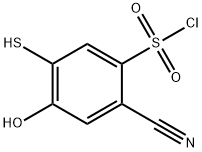 2-Cyano-4-hydroxy-5-mercaptobenzenesulfonylchloride Structure