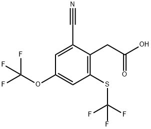 2-Cyano-4-trifluoromethoxy-6-(trifluoromethylthio)phenylacetic acid Structure