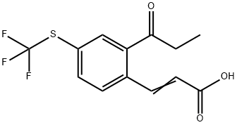 2-Propionyl-4-(trifluoromethylthio)cinnamic acid Structure