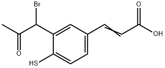 3-(1-Bromo-2-oxopropyl)-4-mercaptocinnamic acid Structure