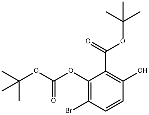 Benzoic acid, 3-bromo-2-[[(1,1-dimethylethoxy)carbonyl]oxy]-6-hydroxy-, 1,1-dimethylethyl ester Structure
