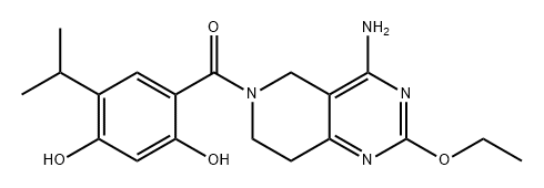 Methanone, (4-amino-2-ethoxy-7,8-dihydropyrido[4,3-d]pyrimidin-6(5H)-yl)[2,4-dihydroxy-5-(1-methylethyl)phenyl]- Structure